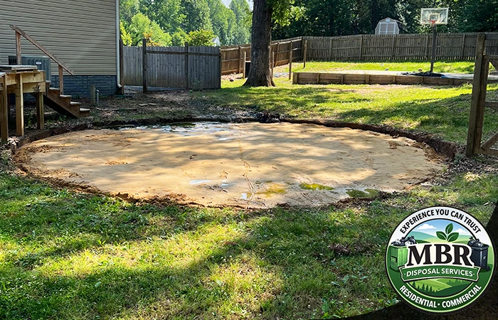 Above ground pool clearing in Fairfax Virginia