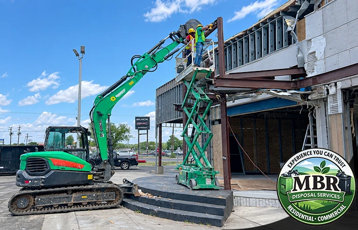 Commercial exterior demolition in Fairfax Virginia
