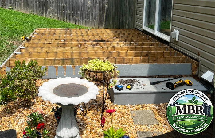 Wood deck demolition in Northern Virginia