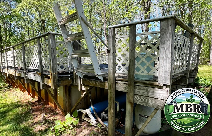 Old above ground pool in Fairfax Virginia